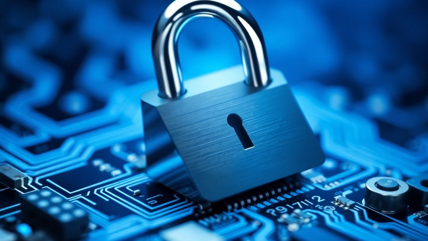 Digital padlock on a circuit board